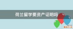 荷兰留学要资产证明吗