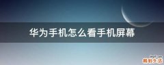华为手机怎么看手机屏幕