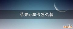 苹果xr双卡怎么装