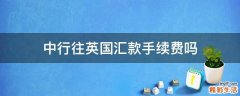 中行往英国汇款手续费吗