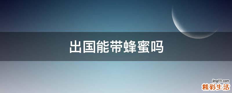 出国能带蜂蜜吗
