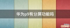 华为p9有分屏功能吗