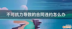 不可抗力导致的合同违约怎么办