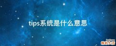 tips系统是什么意思