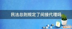 民法总则规定了间接代理吗