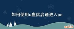 如何使用u盘优启通进入pe