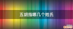 五胡指哪几个姓氏
