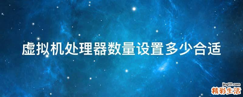 虚拟机处理器数量设置多少合适