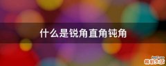 什么是锐角直角钝角
