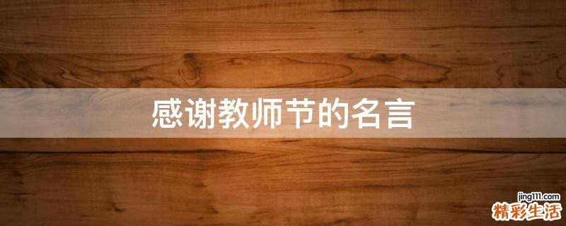 感谢教师节的名言
