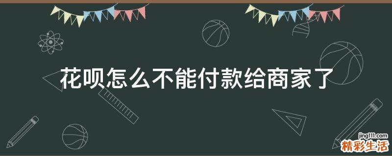 花呗怎么不能付款给商家了