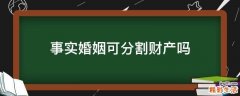 事实婚姻可分割财产吗