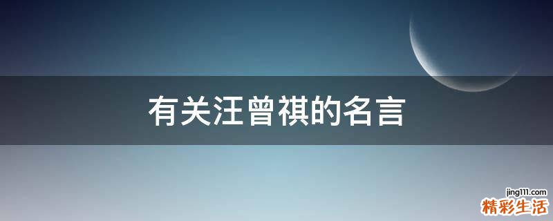 有关汪曾祺的名言