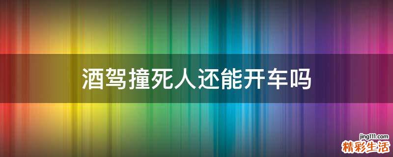酒驾撞死人还能开车吗