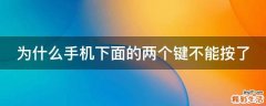 为什么手机下面的两个键不能按了