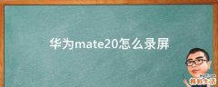 华为mate20怎么录屏