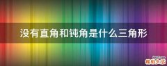 没有直角和钝角是什么三角形