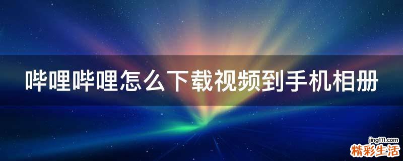哔哩哔哩怎么下载视频到手机相册
