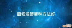 面粉发酵哪种方法好