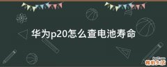 华为p20怎么查电池寿命