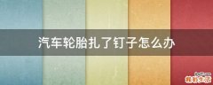 汽车轮胎扎了钉子怎么办