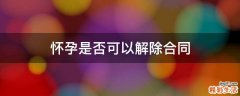怀孕是否可以解除合同
