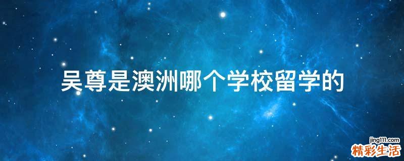 吴尊是澳洲哪个学校留学的