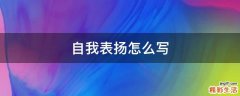 自我表扬怎么写