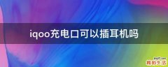 iqoo充电口可以插耳机吗
