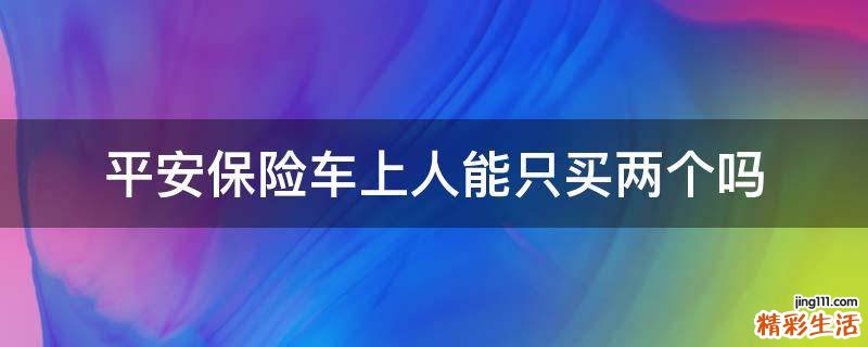 平安保险车上人能只买两个吗