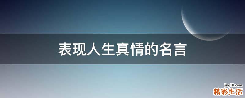 表现人生真情的名言