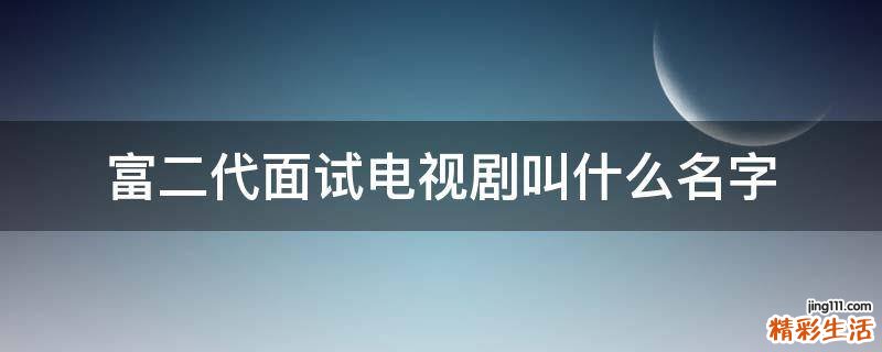 富二代面试电视剧叫什么名字