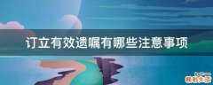 订立有效遗嘱有哪些注意事项