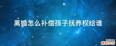 离婚怎么补偿孩子抚养权给谁