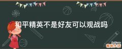 和平精英不是好友可以观战吗