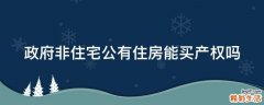 政府非住宅公有住房能买产权吗