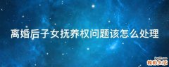 离婚后子女抚养权问题该怎么处理