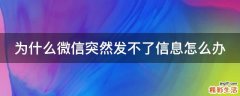 为什么微信突然发不了信息怎么办