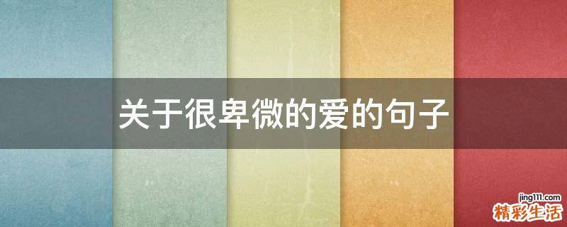 关于很卑微的爱的句子