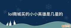 lol商城买的小小英雄是几星的