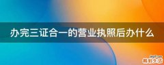 办完三证合一的营业执照后办什么