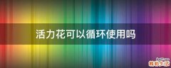 活力花可以循环使用吗