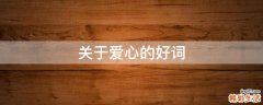 关于爱心的好词