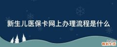 新生儿医保卡网上办理流程是什么
