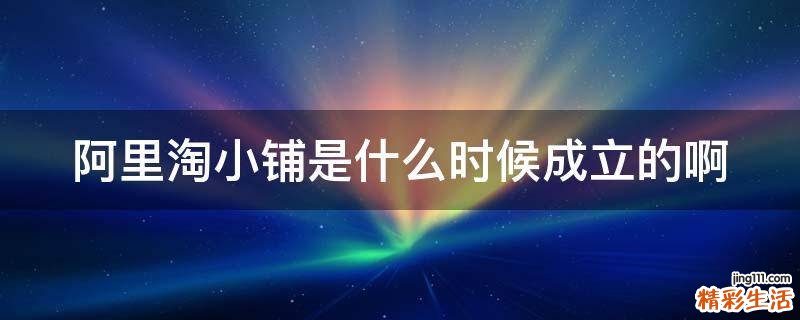 阿里淘小铺是什么时候成立的啊