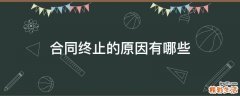 合同终止的原因有哪些