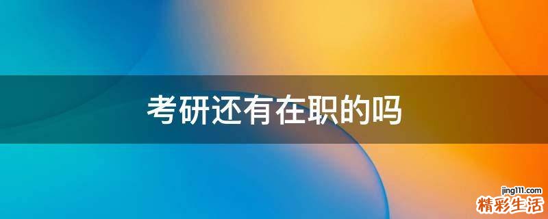 考研还有在职的吗