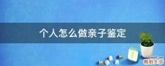 个人怎么做亲子鉴定