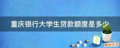 重庆银行大学生贷款额度是多少