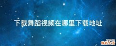 下载舞蹈视频在哪里下载地址